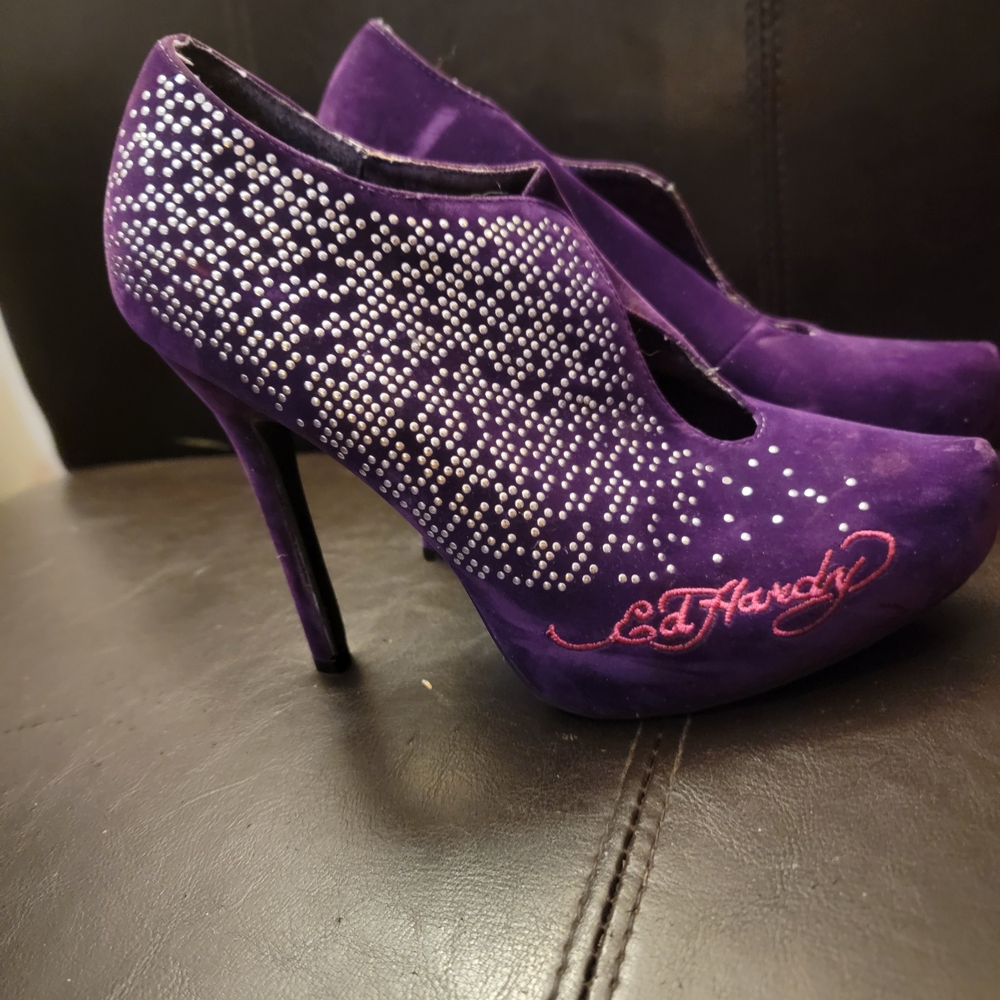 Y2k Ed Hardy Purple Women's Heels
